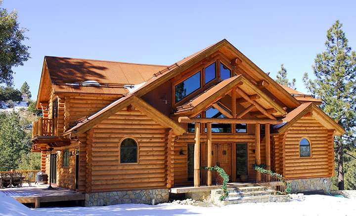 new log home in mountain resort town